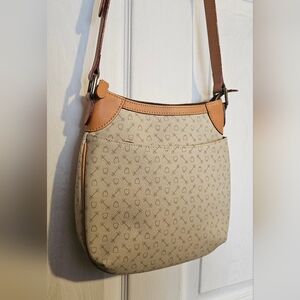 WHY Leather Goods Specialty Crossbody Bag Beige Equestrian Print